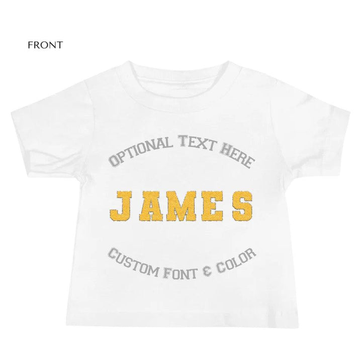 Custom Name Sport Faux Chenille Alphabet T-Shirt - ART-TSH108 - ARTFULANE