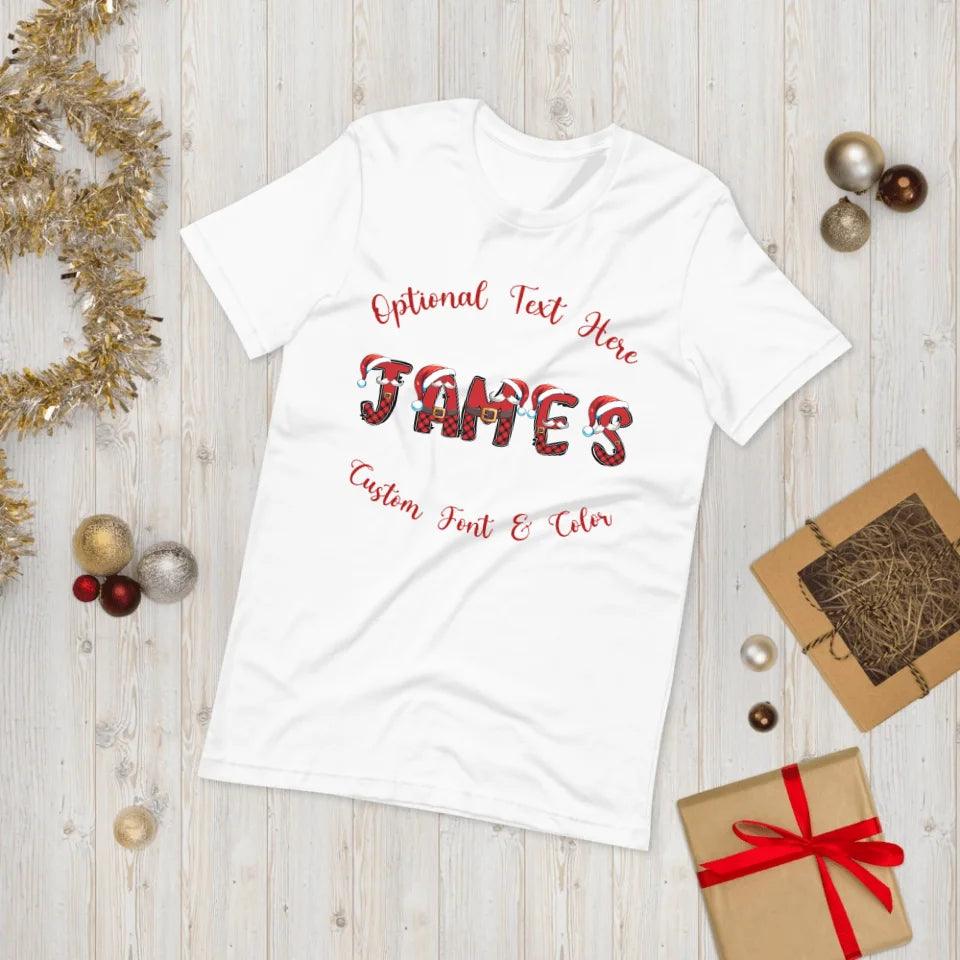 Custom Name Christmas Santa Suit Alphabet T-Shirt - ART-TSH110 - ARTFULANE