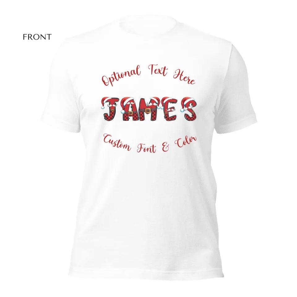 Custom Name Christmas Santa Suit Alphabet T-Shirt - ART-TSH110 - ARTFULANE