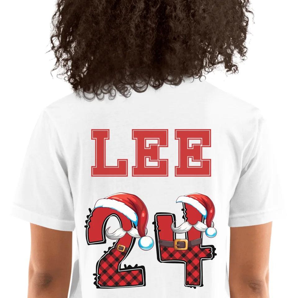 Custom Name Christmas Santa Suit Alphabet T-Shirt - ART-TSH110 - ARTFULANE