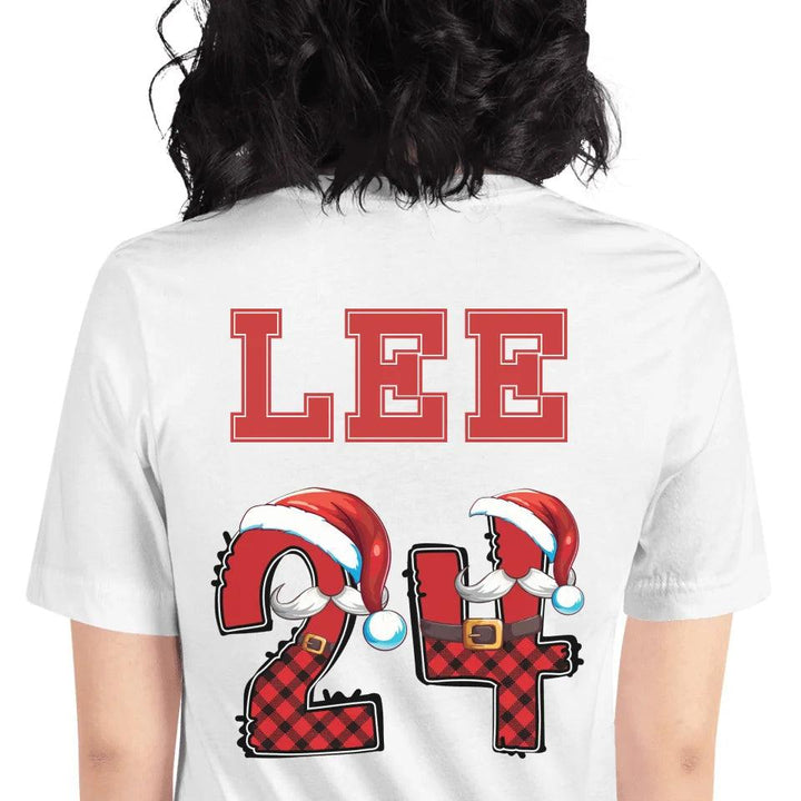 Custom Name Christmas Santa Suit Alphabet T-Shirt - ART-TSH110 - ARTFULANE