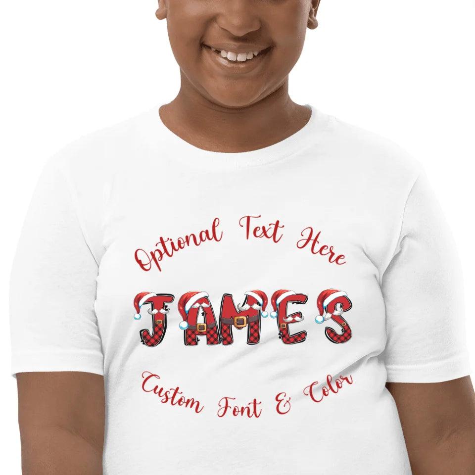 Custom Name Christmas Santa Suit Alphabet T-Shirt - ART-TSH110 - ARTFULANE