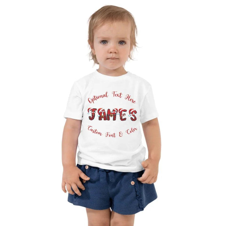 Custom Name Christmas Santa Suit Alphabet T-Shirt - ART-TSH110 - ARTFULANE