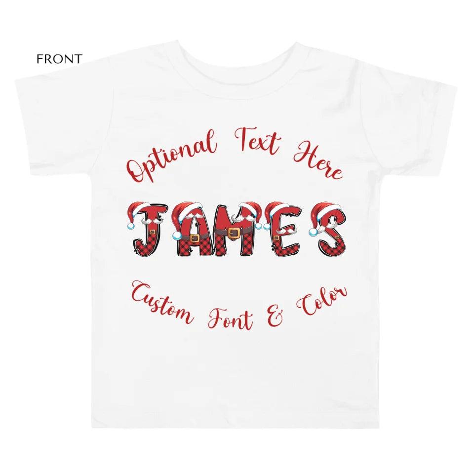 Custom Name Christmas Santa Suit Alphabet T-Shirt - ART-TSH110 - ARTFULANE