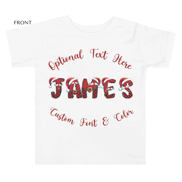 Custom Name Christmas Santa Suit Alphabet T-Shirt - ART-TSH110 - ARTFULANE