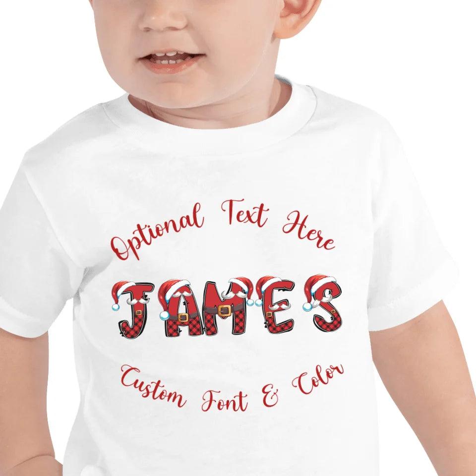 Custom Name Christmas Santa Suit Alphabet T-Shirt - ART-TSH110 - ARTFULANE