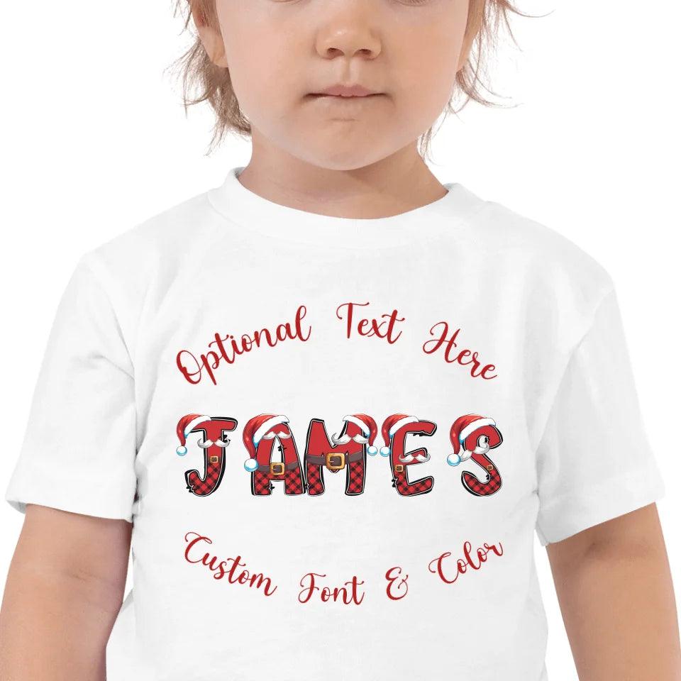 Custom Name Christmas Santa Suit Alphabet T-Shirt - ART-TSH110 - ARTFULANE