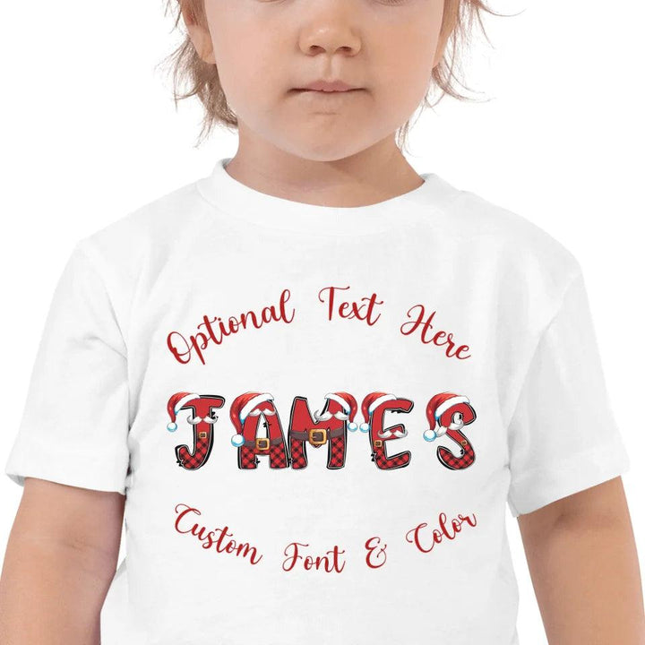 Custom Name Christmas Santa Suit Alphabet T-Shirt - ART-TSH110 - ARTFULANE