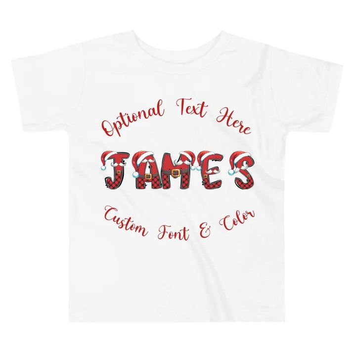 Custom Name Christmas Santa Suit Alphabet T-Shirt - ART-TSH110 - ARTFULANE