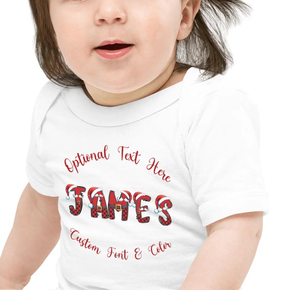 Custom Name Christmas Santa Suit Alphabet T-Shirt - ART-TSH110 - ARTFULANE