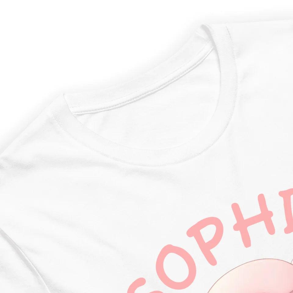 Custom Pink Letters with Cute Clouds and Bear T-Shirt - ART-TSH111 - ARTFULANE