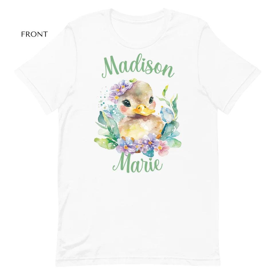 Custom Watercolor Spring Ducks T-Shirt - ART-TSH117 - ARTFULANE