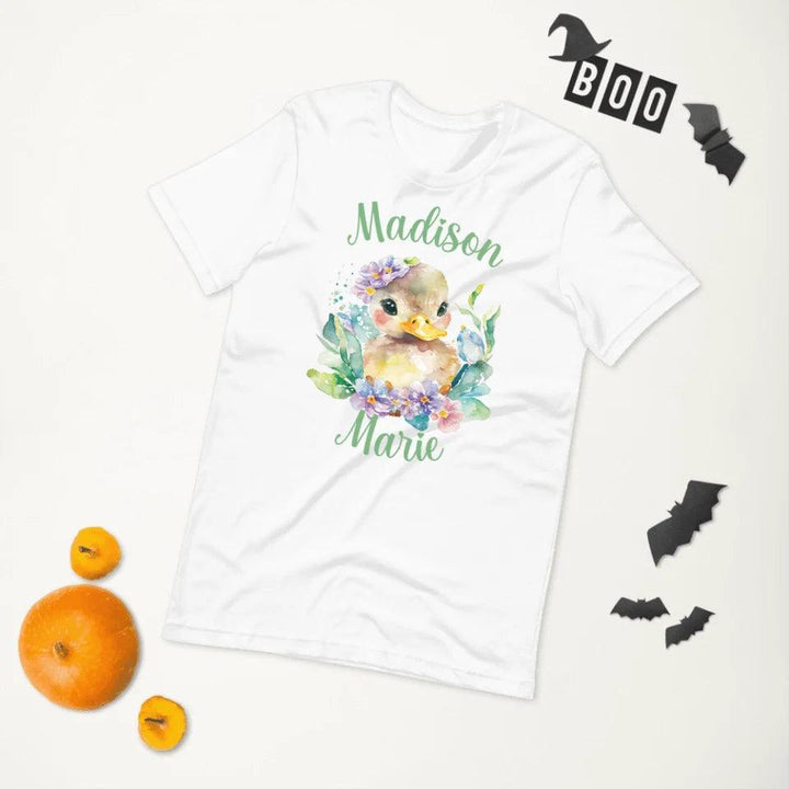 Custom Watercolor Spring Ducks T-Shirt - ART-TSH117 - ARTFULANE