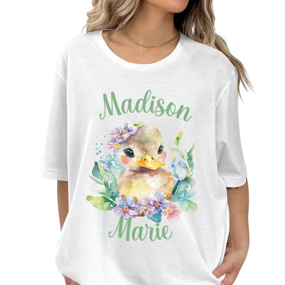 Custom Watercolor Spring Ducks T-Shirt - ART-TSH117 - ARTFULANE