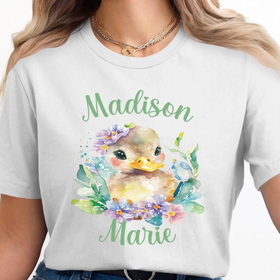 Custom Watercolor Spring Ducks T-Shirt - ART-TSH117 - ARTFULANE