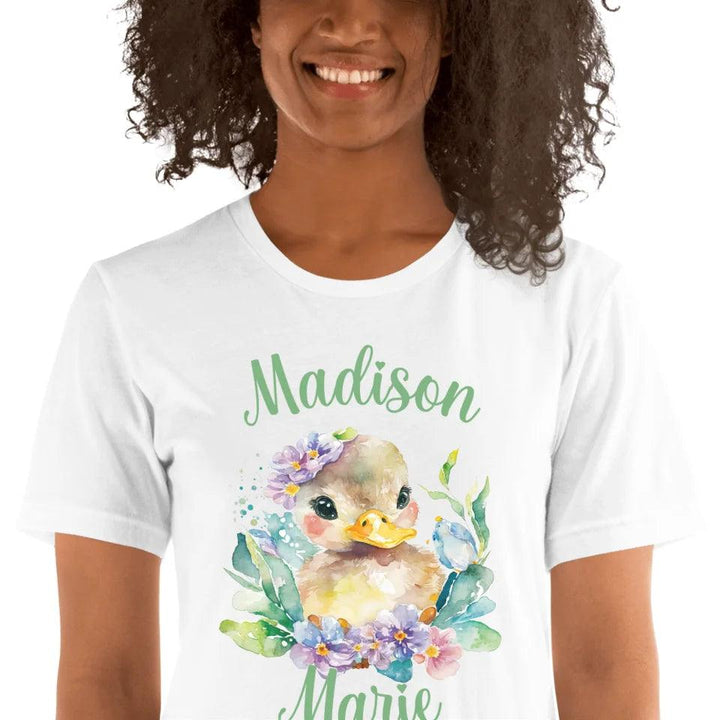 Custom Watercolor Spring Ducks T-Shirt - ART-TSH117 - ARTFULANE