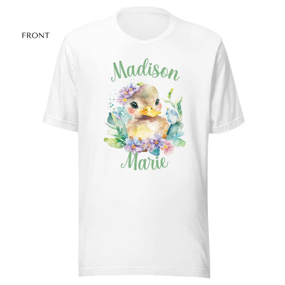 Custom Watercolor Spring Ducks T-Shirt - ART-TSH117 - ARTFULANE