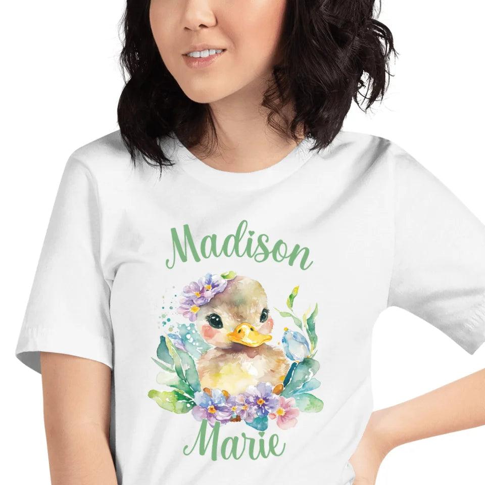 Custom Watercolor Spring Ducks T-Shirt - ART-TSH117 - ARTFULANE