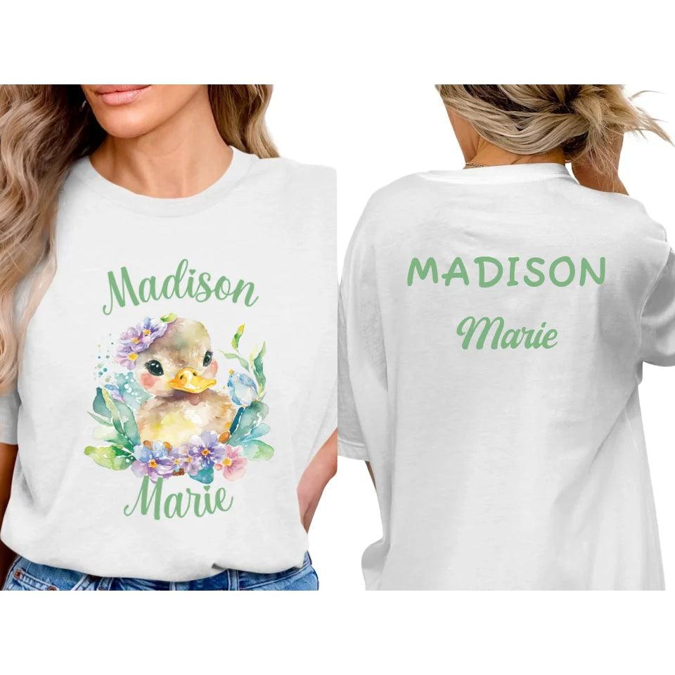 Custom Watercolor Spring Ducks T-Shirt - ART-TSH117 - ARTFULANE