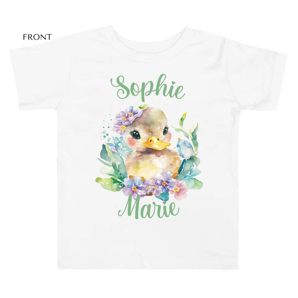 Custom Watercolor Spring Ducks T-Shirt - ART-TSH117 - ARTFULANE