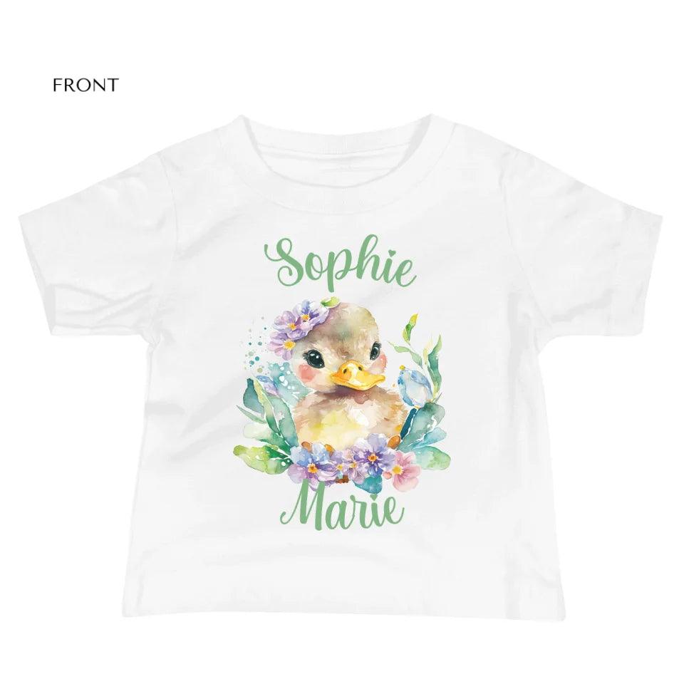 Custom Watercolor Spring Ducks T-Shirt - ART-TSH117 - ARTFULANE