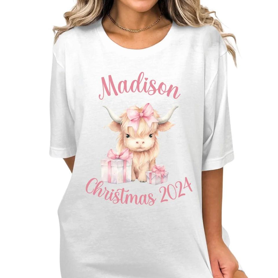 Custom Christmas Highland Animals T-Shirt - ART-TSH124 - ARTFULANE