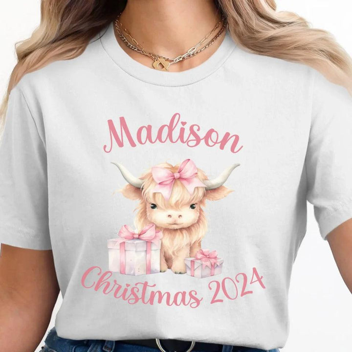 Custom Christmas Highland Animals T-Shirt - ART-TSH124 - ARTFULANE