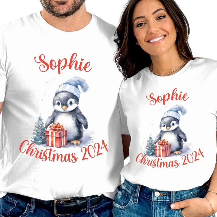 Custom Christmas Penguins T-Shirt - ART-TSH125 - ARTFULANE