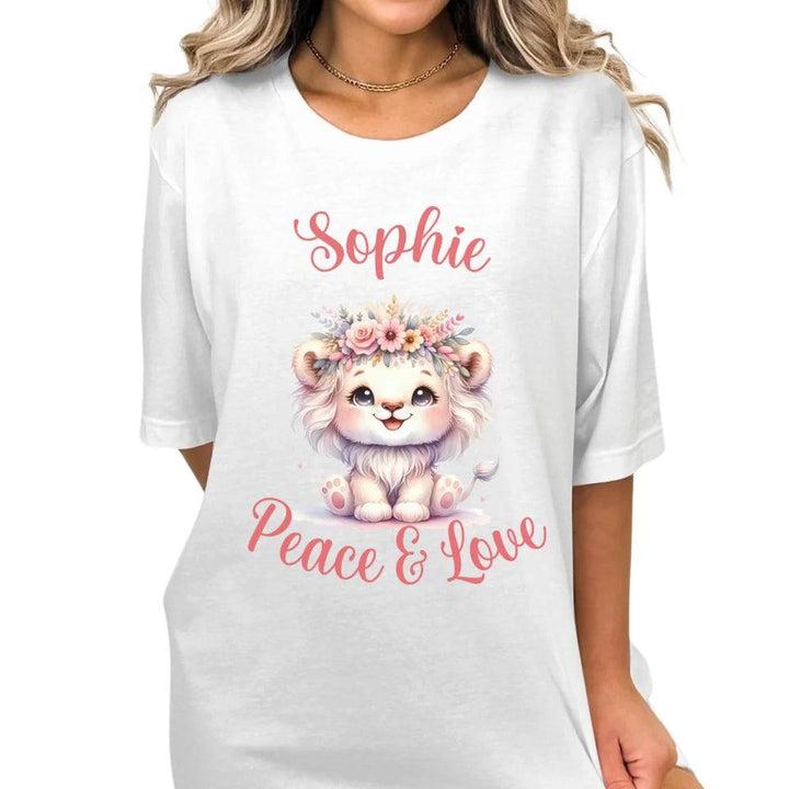 Custom Pastel Boho Lions T-Shirt - ART-TSH126 - ARTFULANE