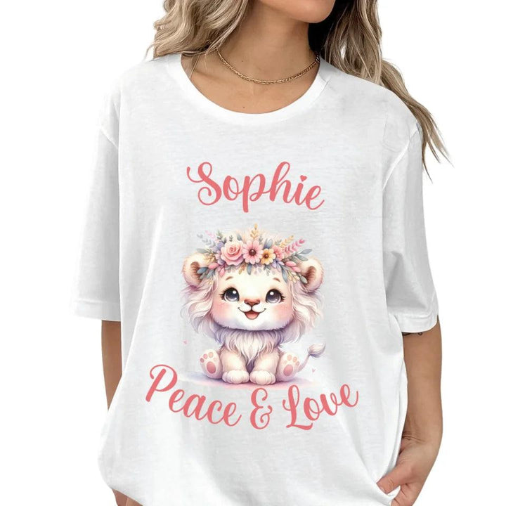 Custom Pastel Boho Lions T-Shirt - ART-TSH126 - ARTFULANE