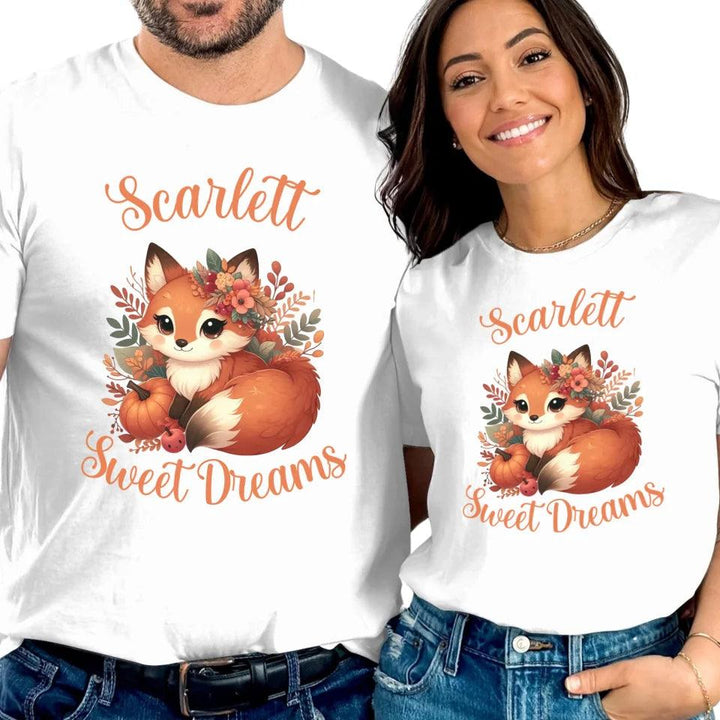 Custom Autumn Red Foxes T-Shirt - ART-TSH133 - ARTFULANE