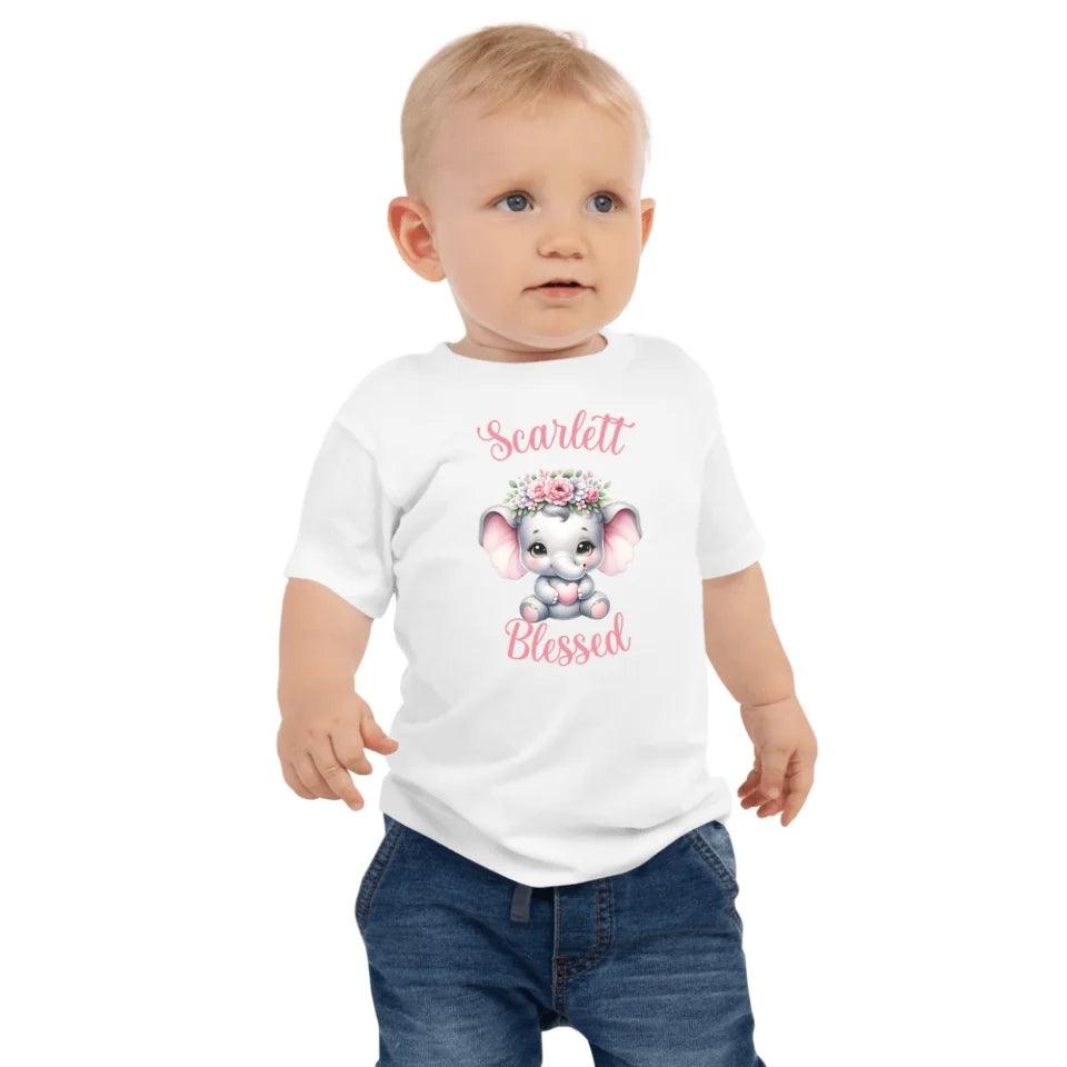 Custom Baby Elephant Pink Nursery T-Shirt - ART-TSH134 - ARTFULANE