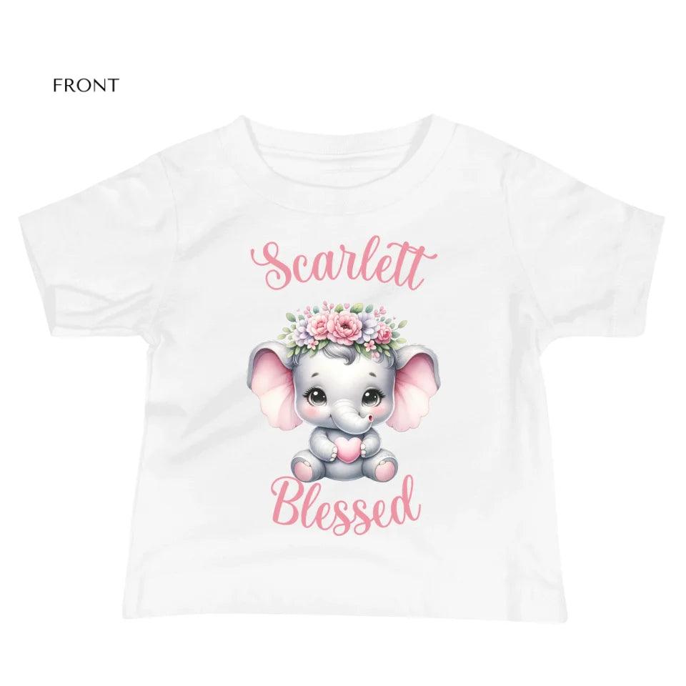 Custom Baby Elephant Pink Nursery T-Shirt - ART-TSH134 - ARTFULANE