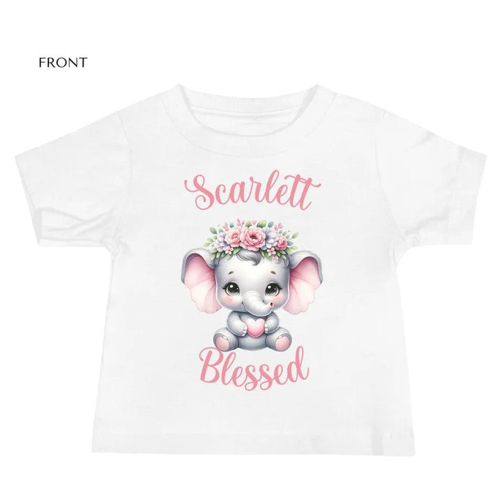 Custom Baby Elephant Pink Nursery T-Shirt - ART-TSH134 - ARTFULANE