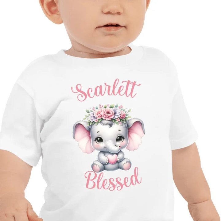 Custom Baby Elephant Pink Nursery T-Shirt - ART-TSH134 - ARTFULANE