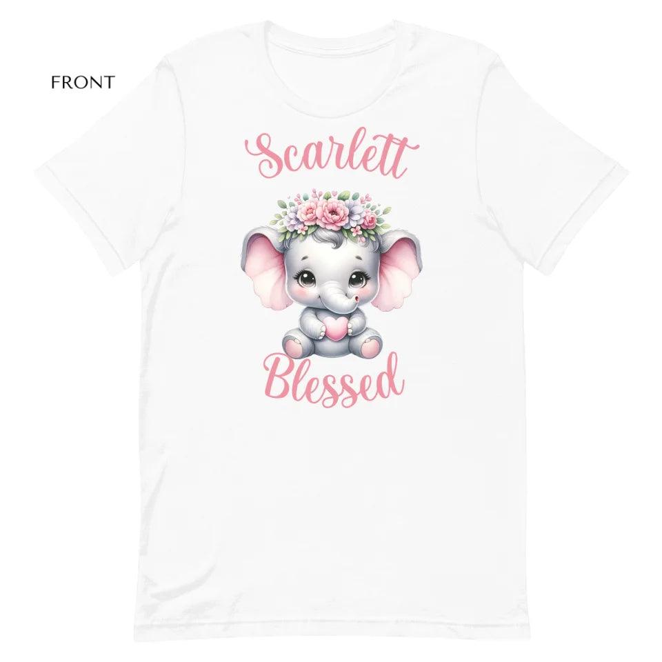 Custom Baby Elephant Pink Nursery T-Shirt - ART-TSH134 - ARTFULANE