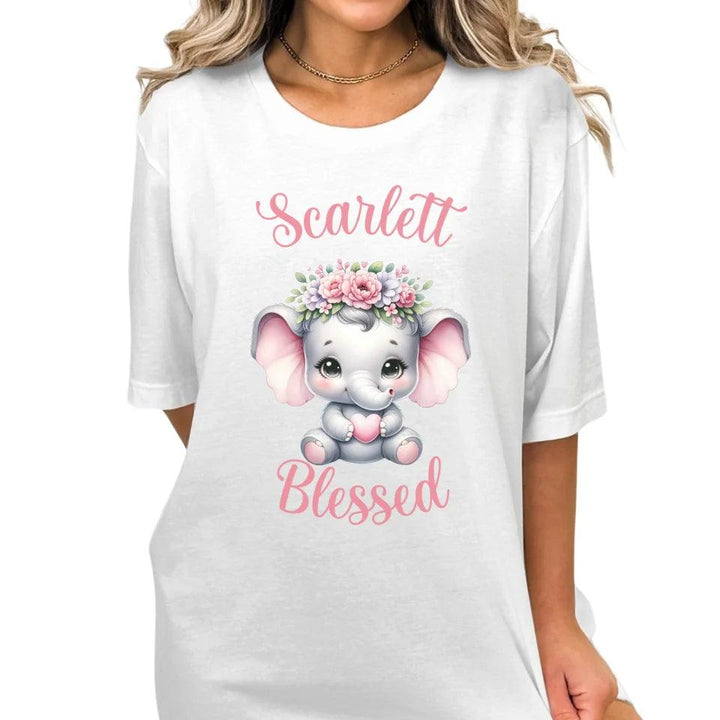 Custom Baby Elephant Pink Nursery T-Shirt - ART-TSH134 - ARTFULANE