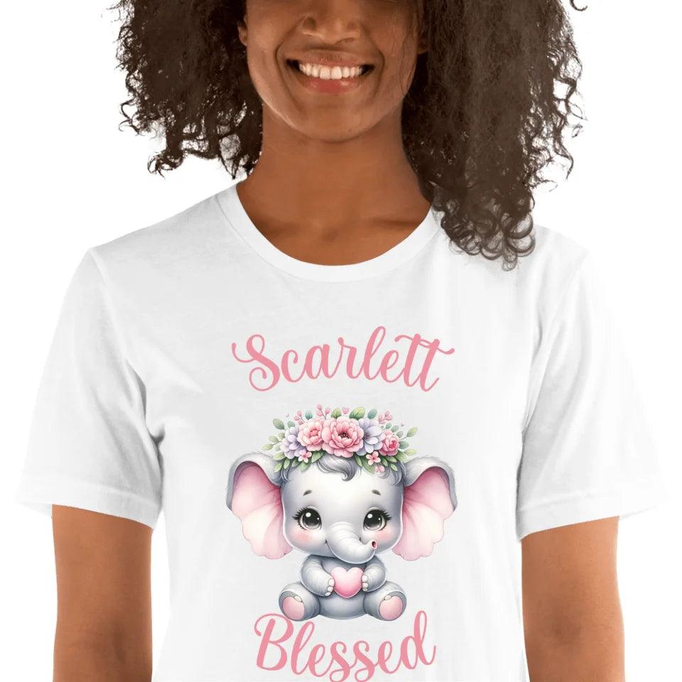 Custom Baby Elephant Pink Nursery T-Shirt - ART-TSH134 - ARTFULANE