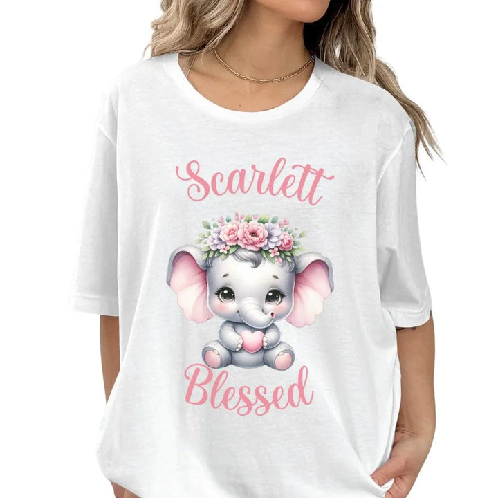 Custom Baby Elephant Pink Nursery T-Shirt - ART-TSH134 - ARTFULANE