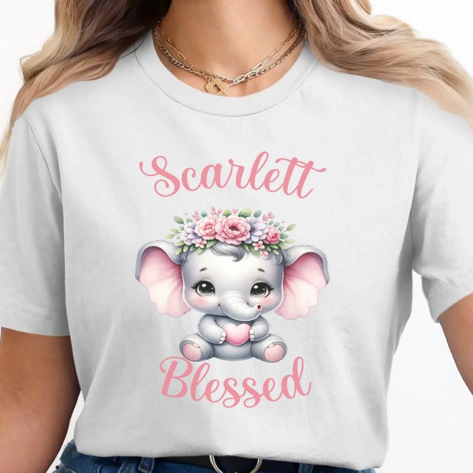 Custom Baby Elephant Pink Nursery T-Shirt - ART-TSH134 - ARTFULANE