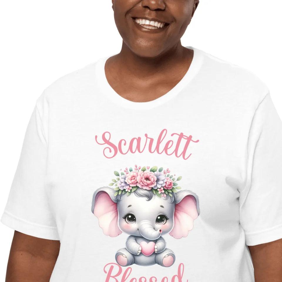 Custom Baby Elephant Pink Nursery T-Shirt - ART-TSH134 - ARTFULANE