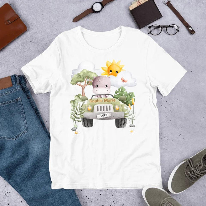 Custom Watercolor Safari Animal Adventure T-Shirt - ART-TSH135 - ARTFULANE