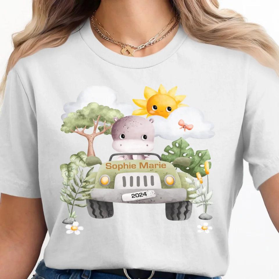 Custom Watercolor Safari Animal Adventure T-Shirt - ART-TSH135 - ARTFULANE