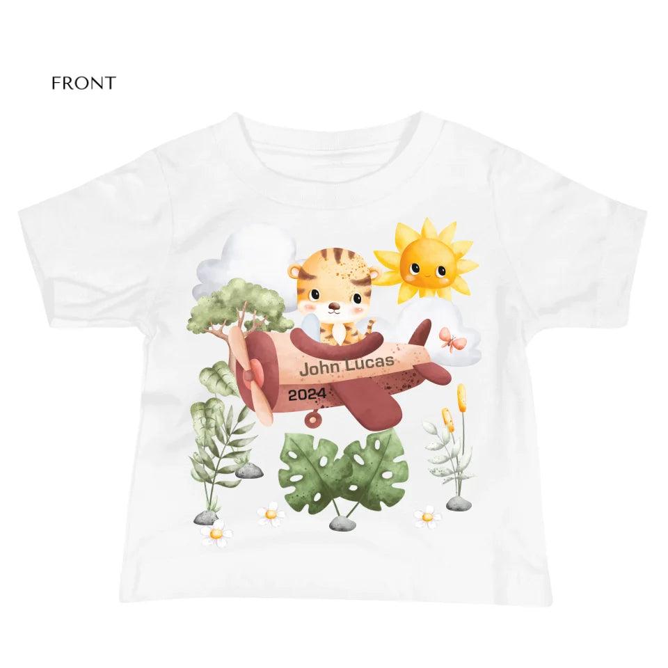 Custom Watercolor Safari Animal Pilot T-Shirt - ART-TSH136 - ARTFULANE