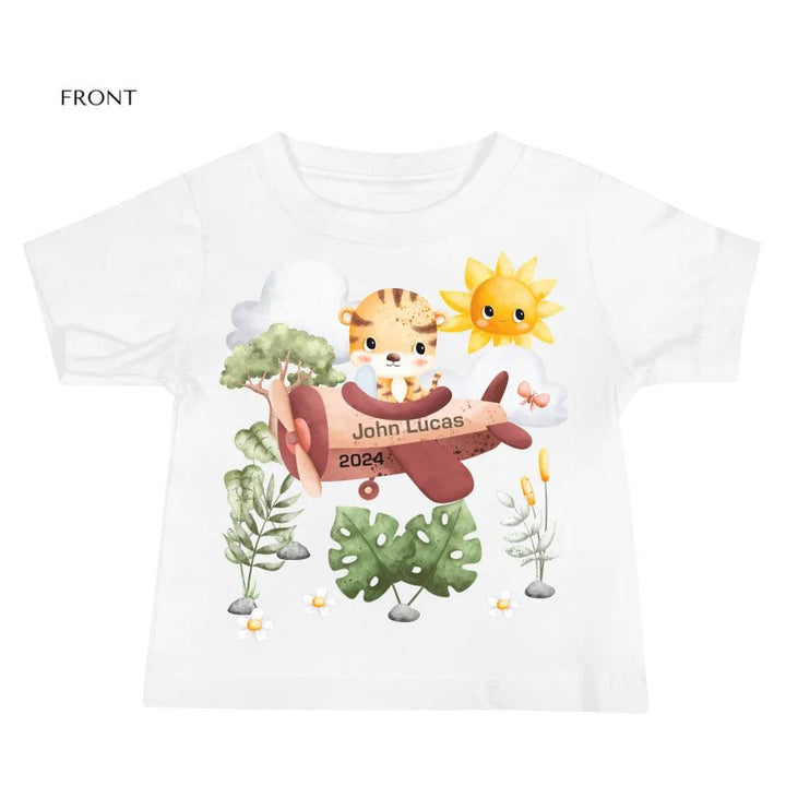 Custom Watercolor Safari Animal Pilot T-Shirt - ART-TSH136 - ARTFULANE