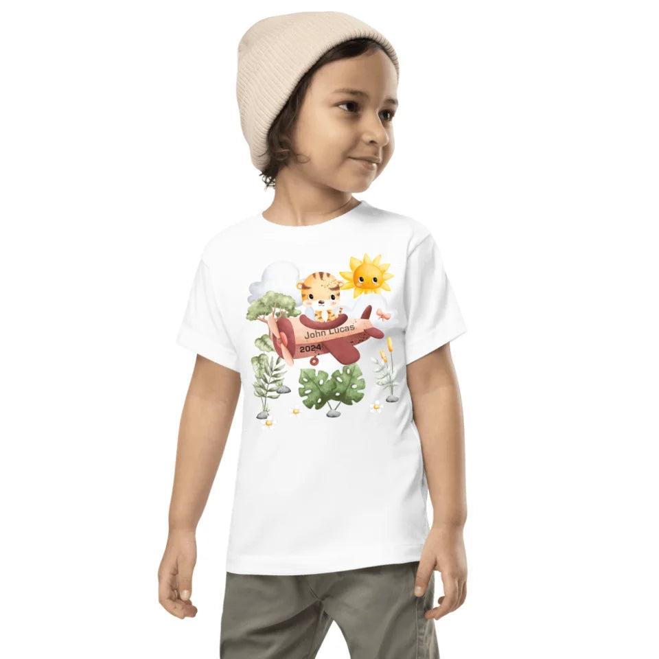 Custom Watercolor Safari Animal Pilot T-Shirt - ART-TSH136 - ARTFULANE