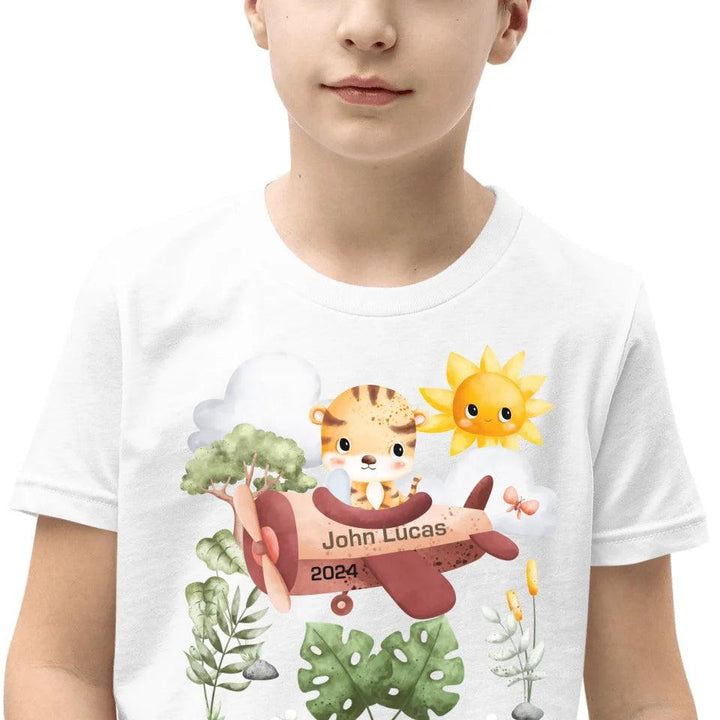 Custom Watercolor Safari Animal Pilot T-Shirt - ART-TSH136 - ARTFULANE