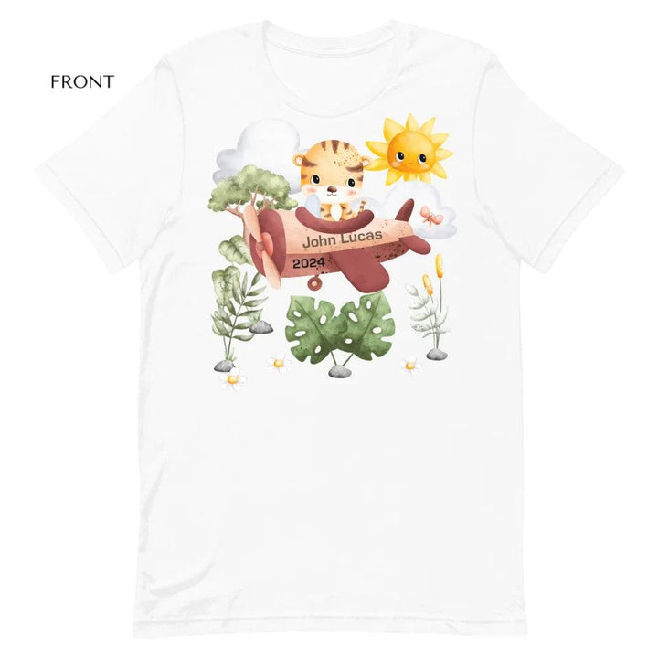 Custom Watercolor Safari Animal Pilot T-Shirt - ART-TSH136 - ARTFULANE