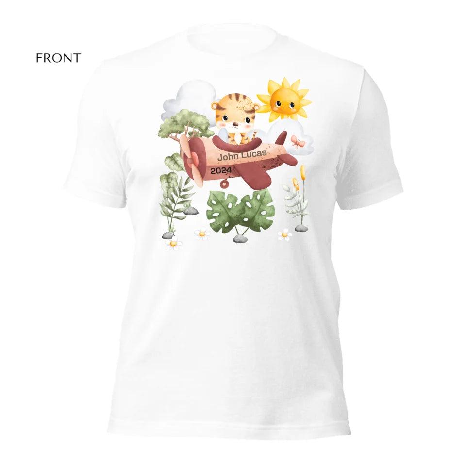 Custom Watercolor Safari Animal Pilot T-Shirt - ART-TSH136 - ARTFULANE