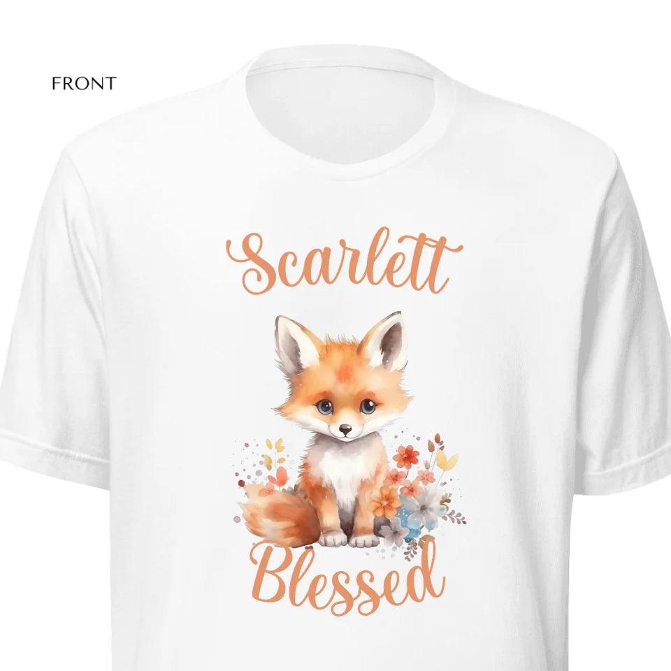 Custom Watercolor Baby Fox T-Shirt - ART-TSH137 - ARTFULANE